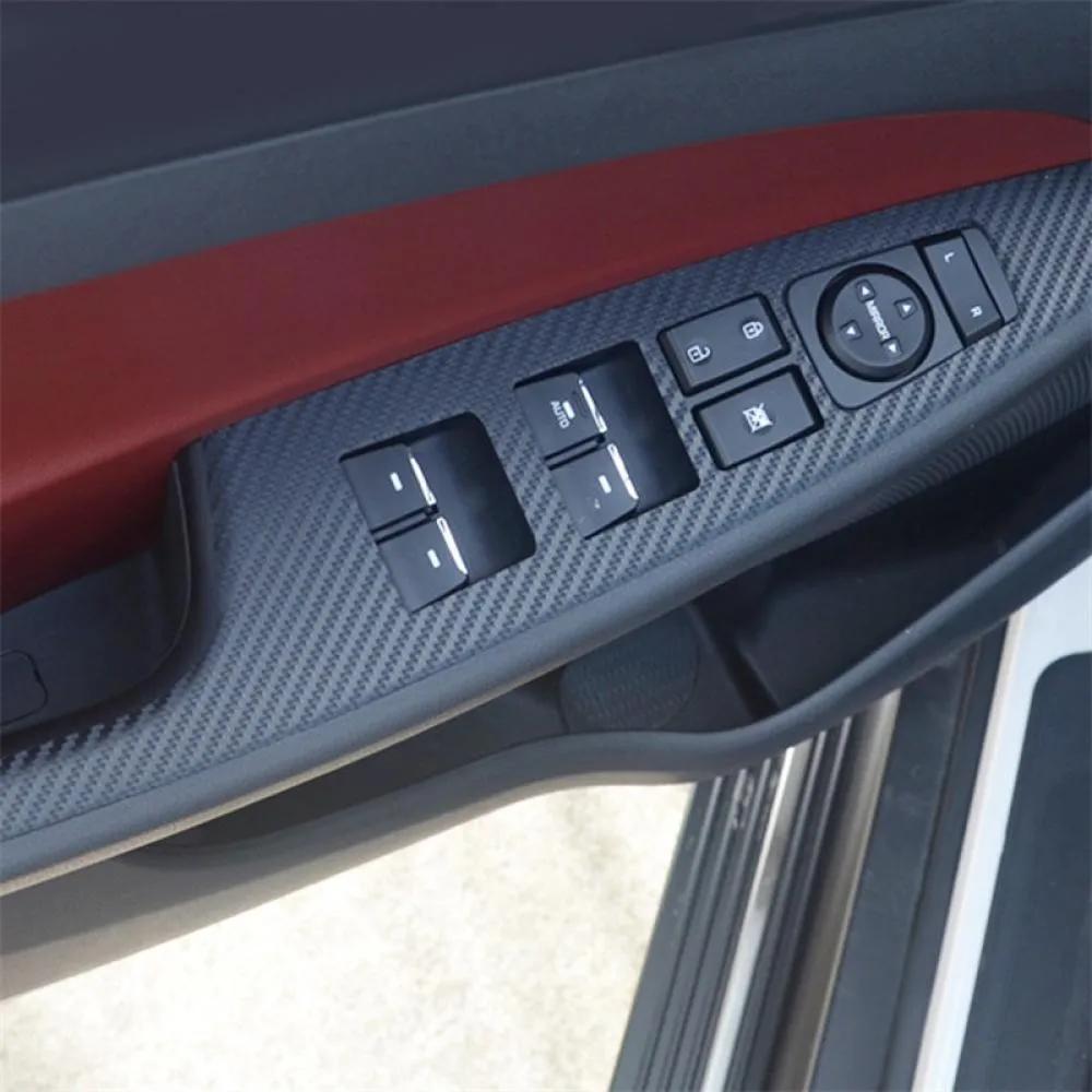 4 шт. Стикеры из углеродного волокна для Hyundai Tucson 2015 2016 2017 2018, Аксессуары, Панель кнопок управления стеклоподъемниками