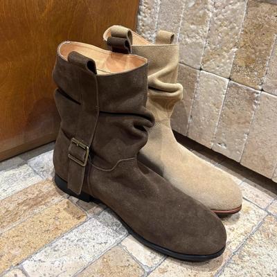 Версия из овчины~ ретро плиссированные ботинки на ворсе корейская версия нишевые ботильоны Майяра женские ковбойские сапоги в западном стиле сапоги-рыцари