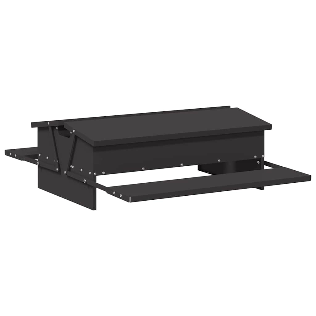 Chicken Treadle Feeder Black 75 x 53 x 20.5 cm Cold Rolled Steel