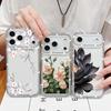 Противоударный чехол из ТПУ с цветочным принтом для iPhone 17 Pro Max 16e 16 15 14 13 15 Pro 17 ТПУ Блестящий бриллиант Мягкий силиконовый чехол для телефона