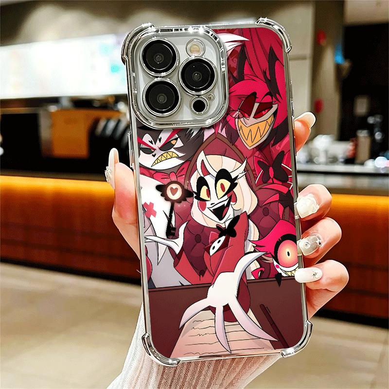 Чехол для телефона с покрытием в стиле аниме Hazbin Hotel Для iPhone 16 17 Pro Max Air 16E 14 15 Plus 12 13 Mini Противоударный чехол с подушкой безопасности