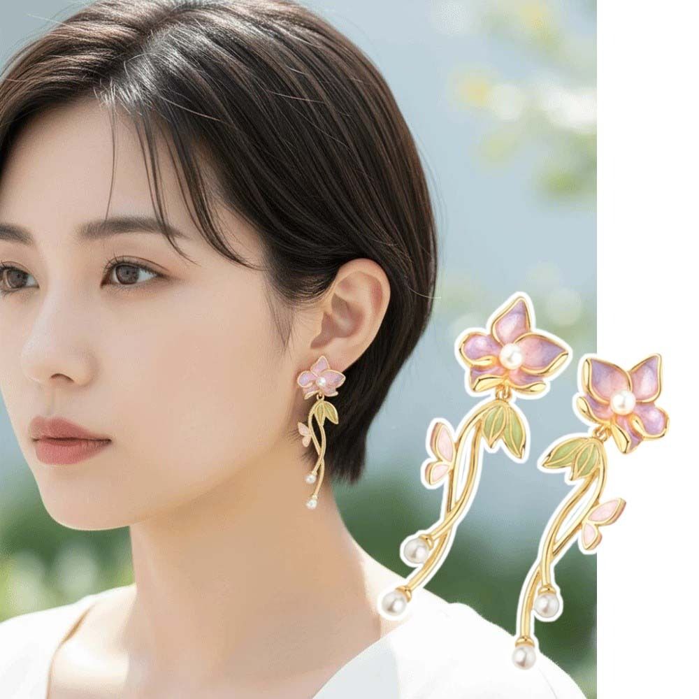 1 пара Элегантные серьги-цветы из эмали, ювелирные изделия, серьги с каплями глазури, для отпуска на море