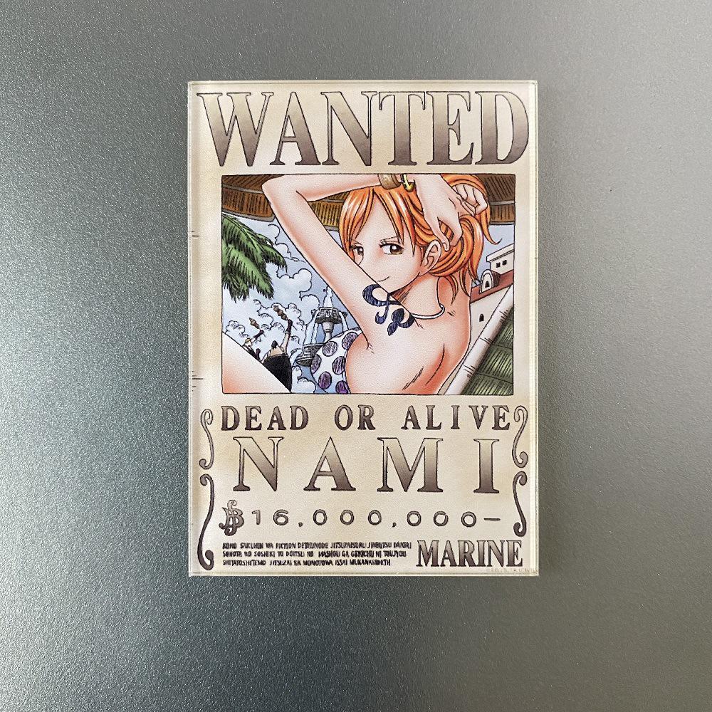Creative One Piece Wanted Poster Magnet - Anime Cartoon Fridge Decor & Message Sticker