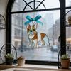 Красочный акриловый ловец солнца с собакой, витражная подвеска в виде корги/бульдога/чихуахуа, оконный рождественский декор для подвешивания на елку с бантом, праздничный подарок для собак