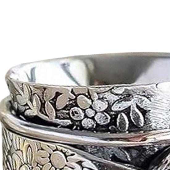 Кольцо для медитации с богемным аметистом, винтажное цветочное вращающееся широкое кольцо с аметистовым камнем, вращающееся кольцо для снятия беспокойства