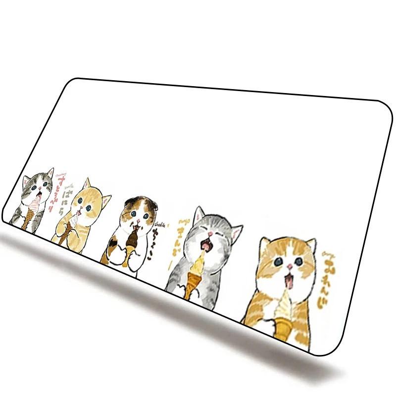 Кавайный Кот Игровой Коврик для Мыши Геймерский Нескользящий Mausepad Компьютерные Аксессуары Коврик для Стола Коврик для Мыши Коврики Клавиатура ПК Шкаф XXL