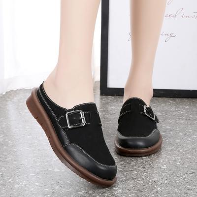 Женские тапочки, удобные черные сандалии, женские повседневные сабо для девочек, прогулочные минималистичные летние туфли с открытой спиной