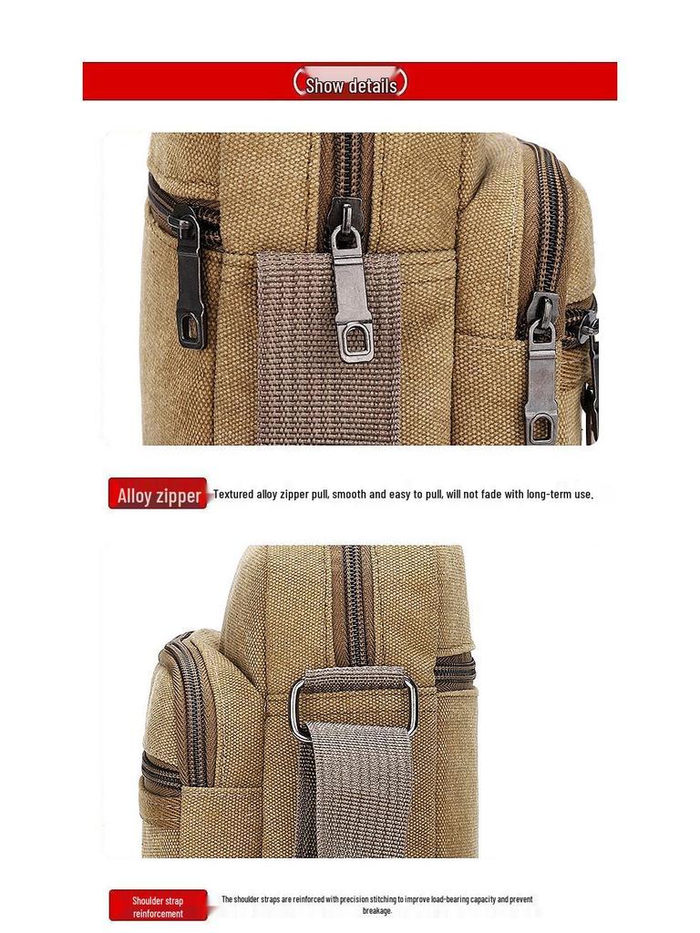 Мужская парусиновая многофункциональная сумка кроссбоди и на плечо - Унисекс повседневная сумка