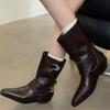Модные женские ботинки челси с острым носком, туфли на плоской подошве до середины голени, зимняя дизайнерская обувь 2024 года, сексуальная модная тенденция, женские туфли
