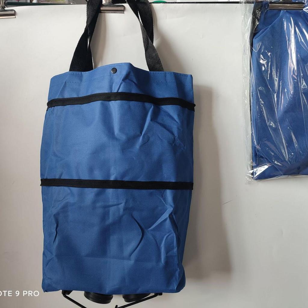 Складная полиэстеровая тележка для покупок на колесах - Портативная сумка-тележка