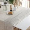 Amazon American Country Solid Color Cotton And Linen Tablecloth Rectangular Fringed Dining Table Fabric Coffee Table Cover American Style