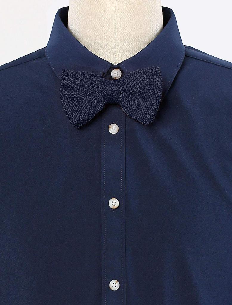 [Allegra K] Вязаный галстук-бабочка, регулируемый, для свадеб, выпускных, мужской и женский, темно-синий, 6 x 11 см