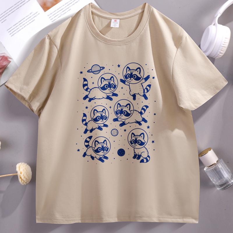 Raccoon Printed Tshirt SpringSummer Womens Unisex 2026 New Fun Trendy Top Neutral Short Sleeve Comfortable Tshirt Tops