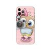 Lovely Animal Owl Phone Case for Iphone 5 5s Se 6 6s 7 8 Plus X 10 XR XS 11 12 13 Mini Pro MAX Black Tpu Back Cover