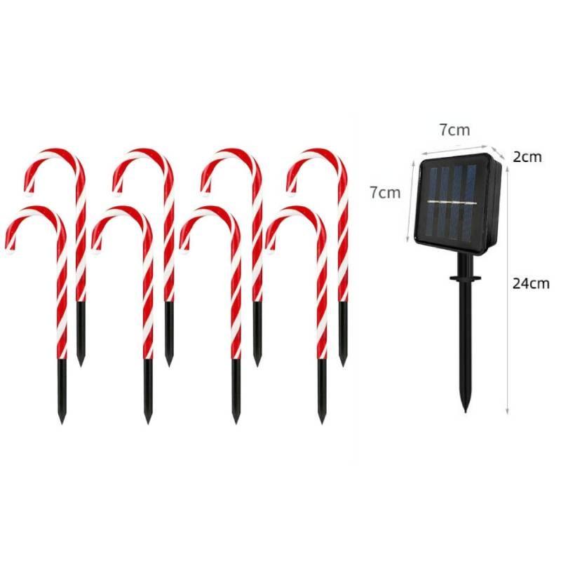 Candy Solar Christmas Cane Light String For Courtyard Garden Lawn Decoration