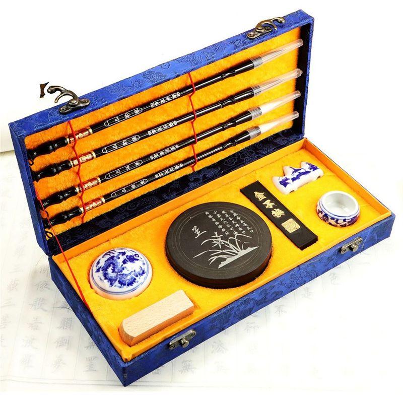 M-Modern-Sumi Painting Watercolor Tools 10Pcs Chinese Calligraphy Brushes Gift Set Painting Writing Brushes Kanji Art Gift