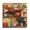 Wooden Square Wall Clocks Silent Non-ticking Battery Powered For Home Kitchen Living Room Office