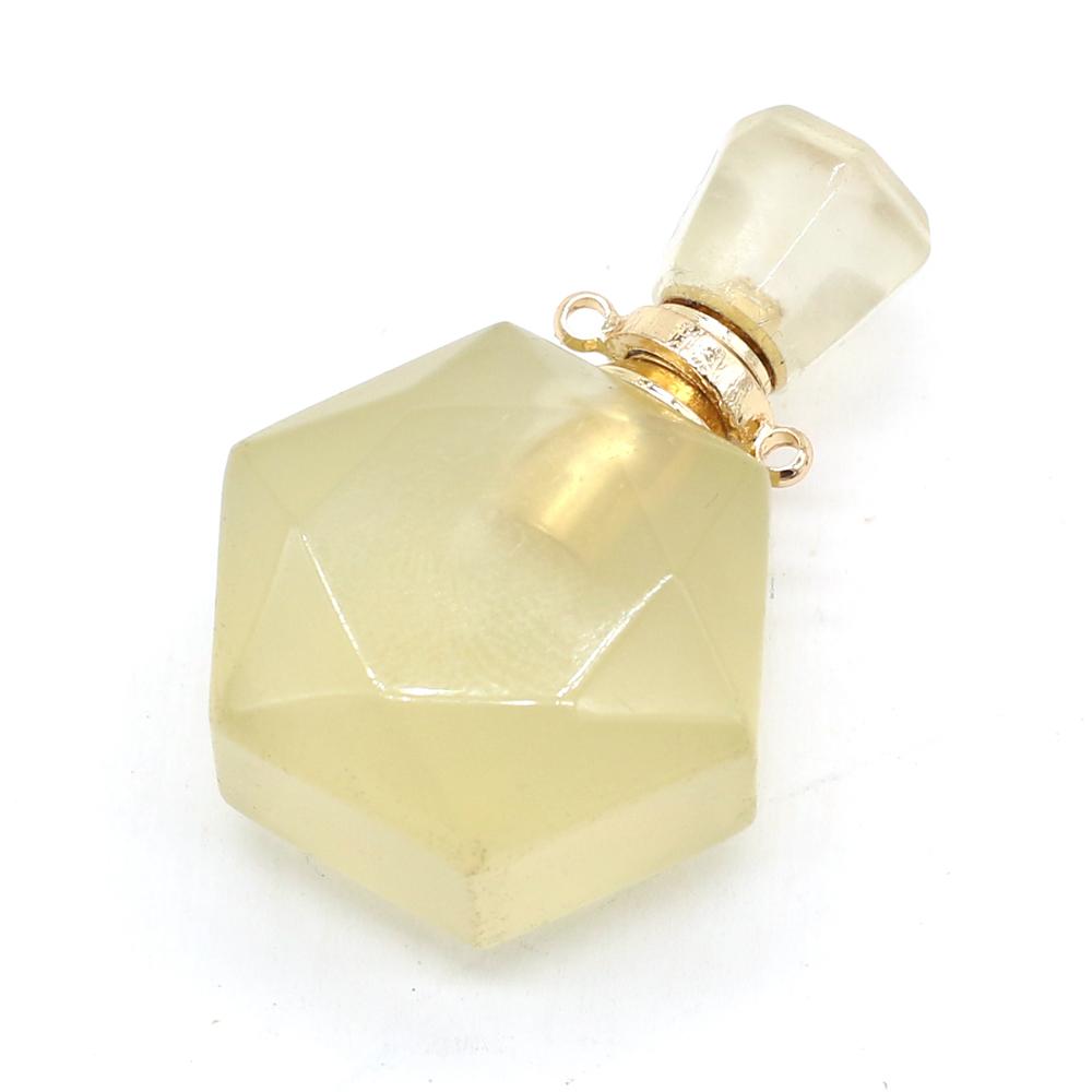 1Pc Unique Perfume Bottle Energy Natural Stone Pendant, Reiki Healing Crystal Charms for DIY Women Necklace Accessories - Jewelry Making Crafts Gifts