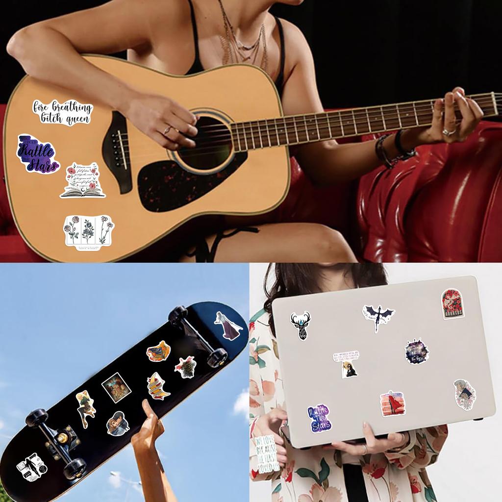 50 Книг для чтения Стеклянный трон Граффити Наклейки Гитара Блокнот Чемодан Сделай сам Водонепроницаемые наклейки
