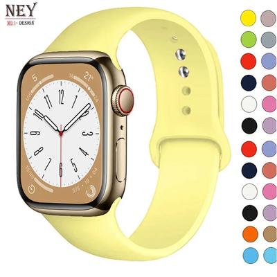 Силиконовый ремешок для Apple Watch 40 мм 49 мм 44 мм 45 мм 42 мм 41 мм 38 мм 44 мм спортивный браслет iWatch серия 9 8 7 6 SE ultra 2
