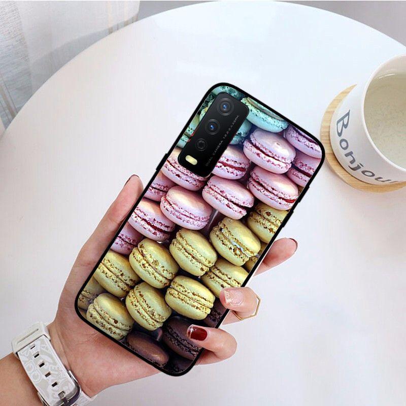 Чехол для телефона Funda Dessert macarons для vivo Y31 Y30 Y33S Y11S Y12S Y17 Y20 Y20S Y21S Y1S Y53S Y15 Y19 Y91C V23 5G, чехлы