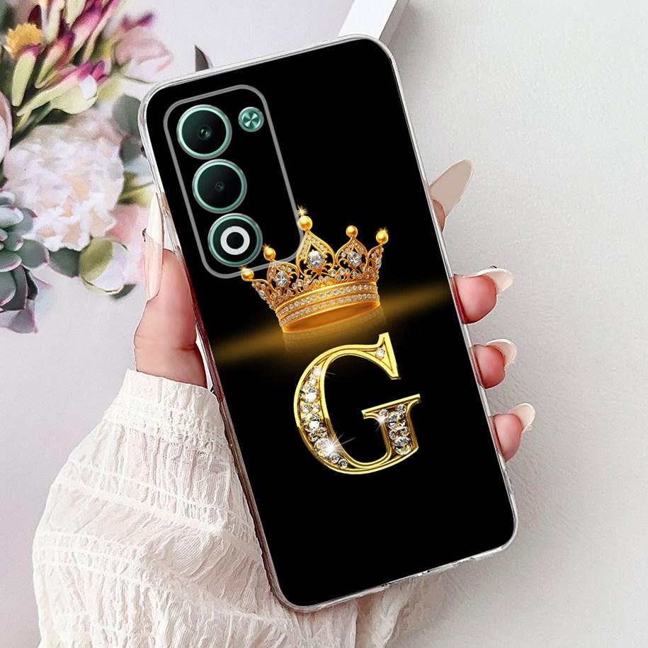 Чехол для OPPO A5 5G 2025 CPH2735 Обложка Роскошная Корона Инициалы Мягкий Прозрачный Силиконовый Задний Чехол Для Чехла Телефона OPPOA5 5G 2025