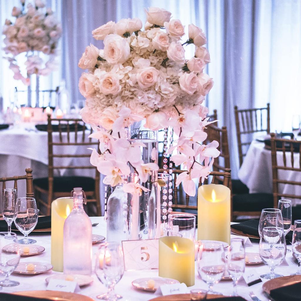 AnnTec LED Candle Light USB Rechargeable with Remote Control Candle Interior Light Flickering Like a Real Flame Warm Light No Fire Christmas Party