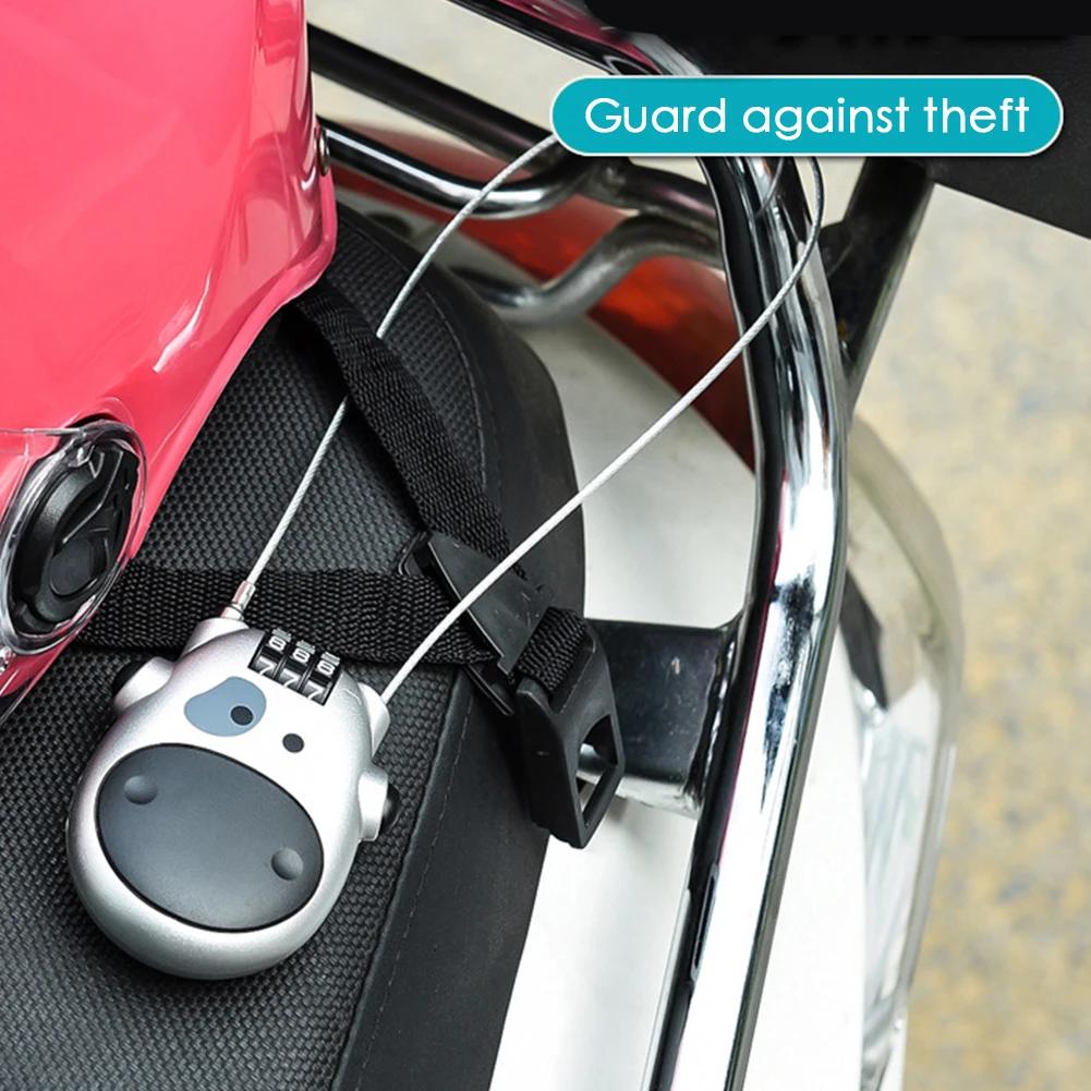Motorcycle Helmet Telescopic Wire Rope Password Lock Steel Cable Code Lock Suitcase Black Car Sled Helmet Password Lock