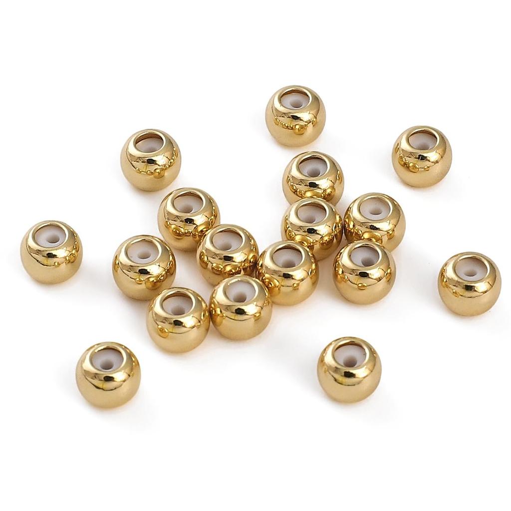 2Pcs Copper Flat Round Silicone Beads For DIY Jewelry Making Craft Accessories