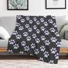 Pastel Paw Prints Throw Blanket All Weather Soft Throw Blanket for Sofa