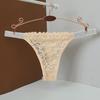 Crystal Rhinestone Thong Mid Waist Mesh Briefs Breathable Lace Flower Panties  Girl