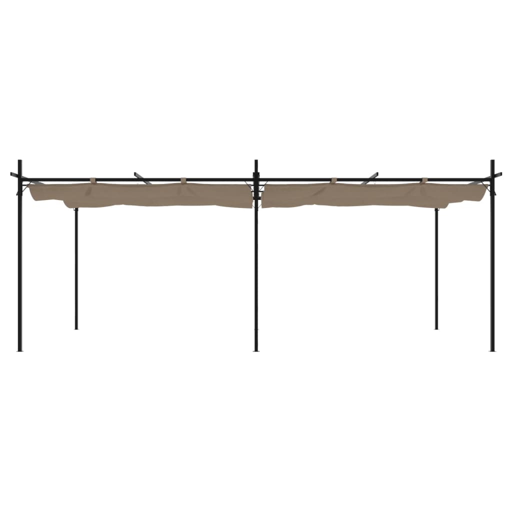 Pergola with Sliding Roof Taupe 589 x 292 x 230 cm