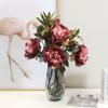 3 Head Autumn Peony Flower Simulation Bouquet Home Living Room Decoration Table Floral Decoration Fake Flowers
