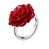 Кольцо с резной 3D розой, модное кольцо с цветком из стерлингового серебра 925 пробы, регулируемое манжетное кольцо