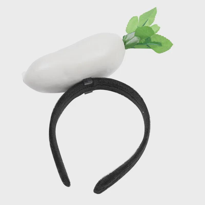 Креативные 3D-ободки для волос с овощами: Аксессуары для волос из моркови, перца, баклажана и зеленых овощей для женщин