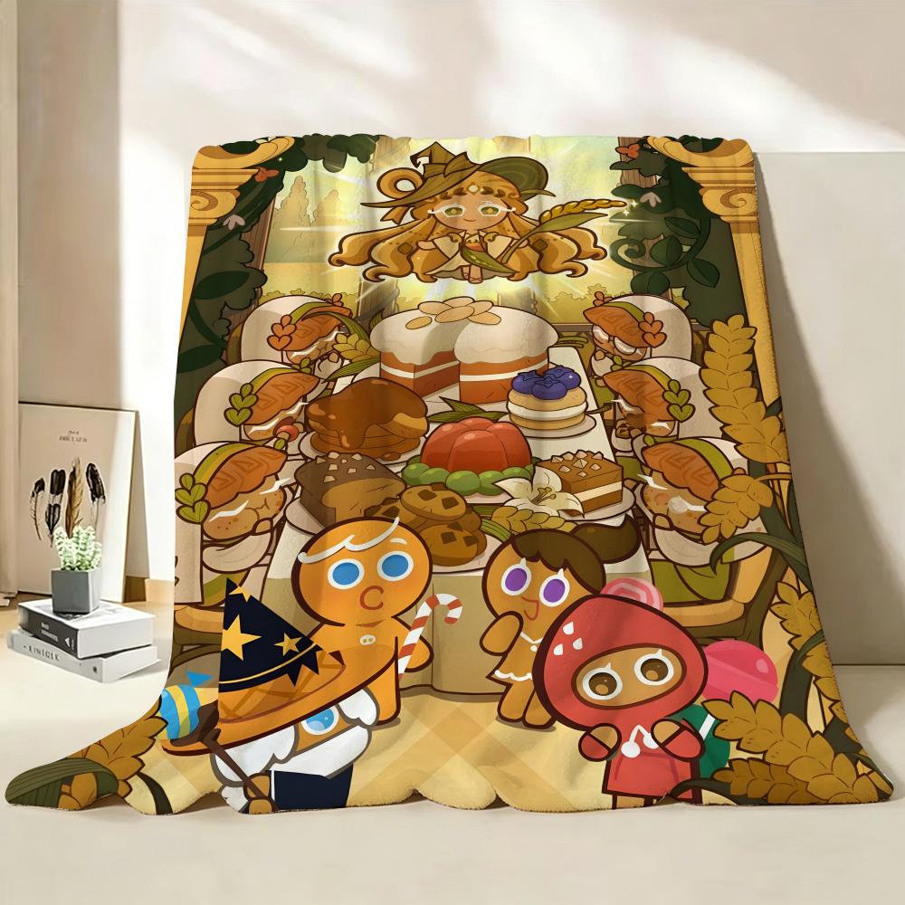 Game C CookieRun Throw Flannel Throw Blanket Suitable for Sofa Living Room Bedroom