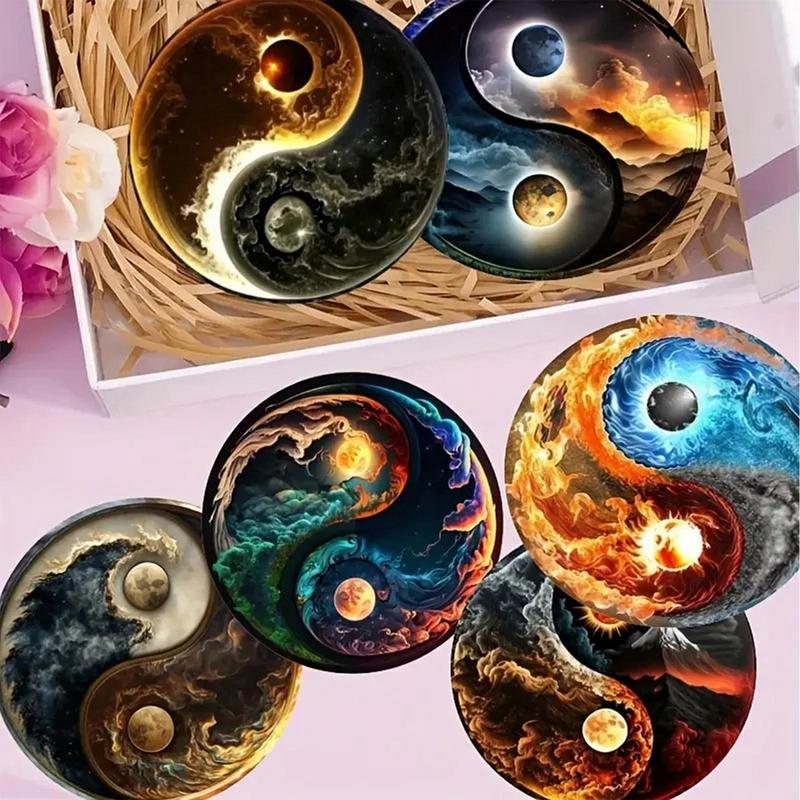 Подставки под напитки 6X Нескользящие круглые подставки Теплостойкие настольные подставки для чашек для кофейного бара, гостиной, столешницы