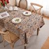 Хлопково-льняная скатерть с цветочным рисунком, элегантная и ретро прямоугольная пылезащитная накидка для чайного столика, свадебной вечеринки, декора столовой