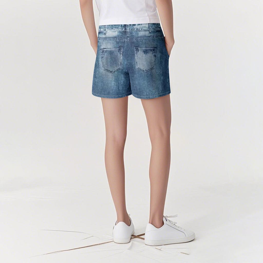 Women's Casual Sports Pants Sweatpant Jeans Print Denim Pants