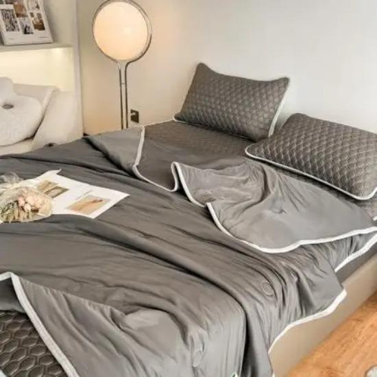 Новое Летнее Одеяло из Прохладного Шелка Однотонное, Мягкое и Удобное Одеяло для Кондиционера, Односпальное, для Взрослых, Подарочное Одеяло