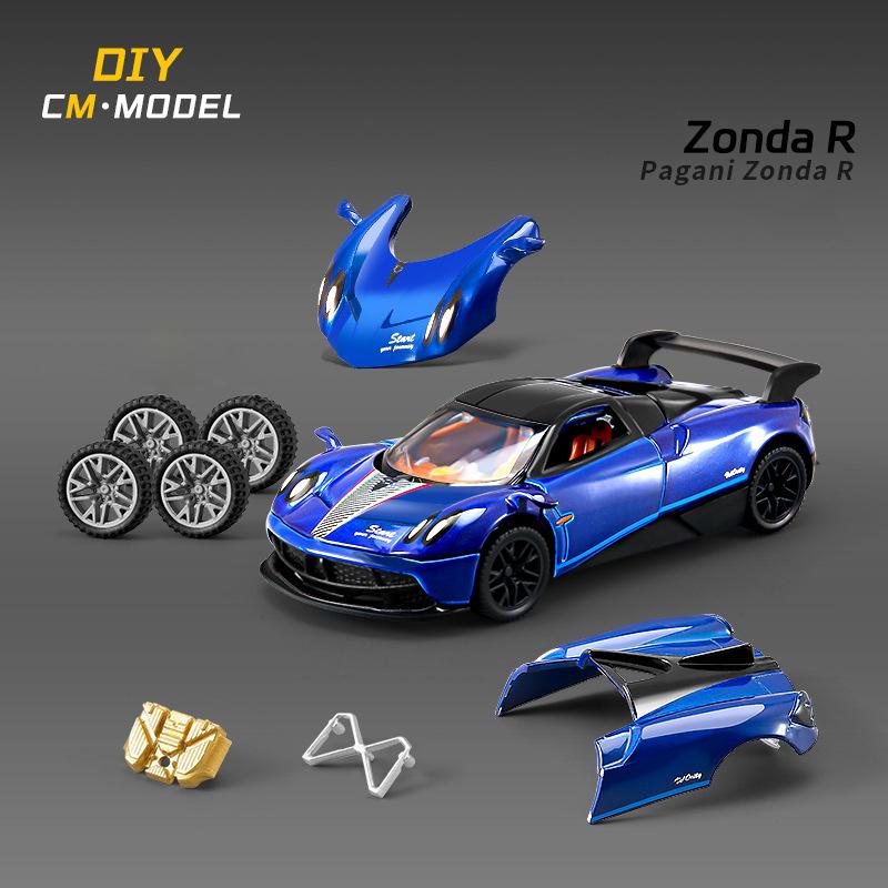 1/43 Initial D AE86 Zonda DIY Detachable Assembly Alloy Diecasts & Toy Vehicles Car Model Miniature Scale Model Car For Children