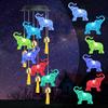 Solar Elephant Wind Chime Waterproof LED Color Changing Mobile Light Outdoor Decor for Garden Patio Courtyard