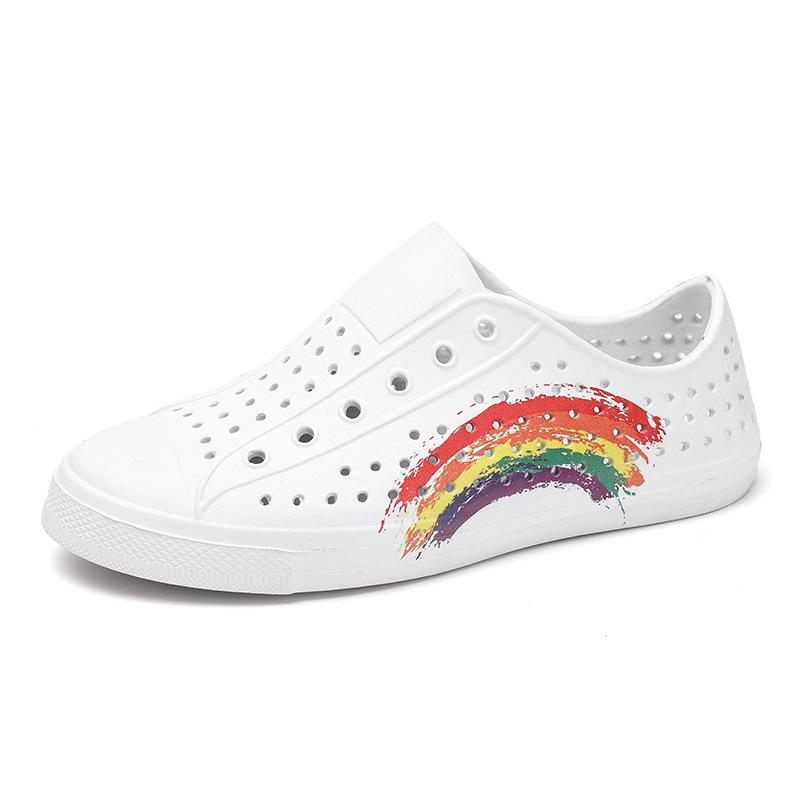 Летняя повседневная обувь для женщин. Легкие лоферы One Step Slip-On. Удобная дышащая обувь с отверстиями. Пляжные сандалии больших размеров для пар.
