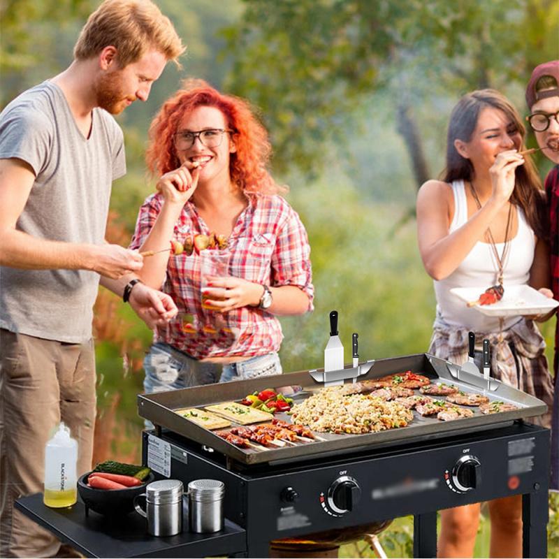 Новые 2 шт. Подставки для лопаток для гриля из нержавеющей стали. Незаменимый аксессуар для кемпинга на открытом воздухе, пикника, барбекю.