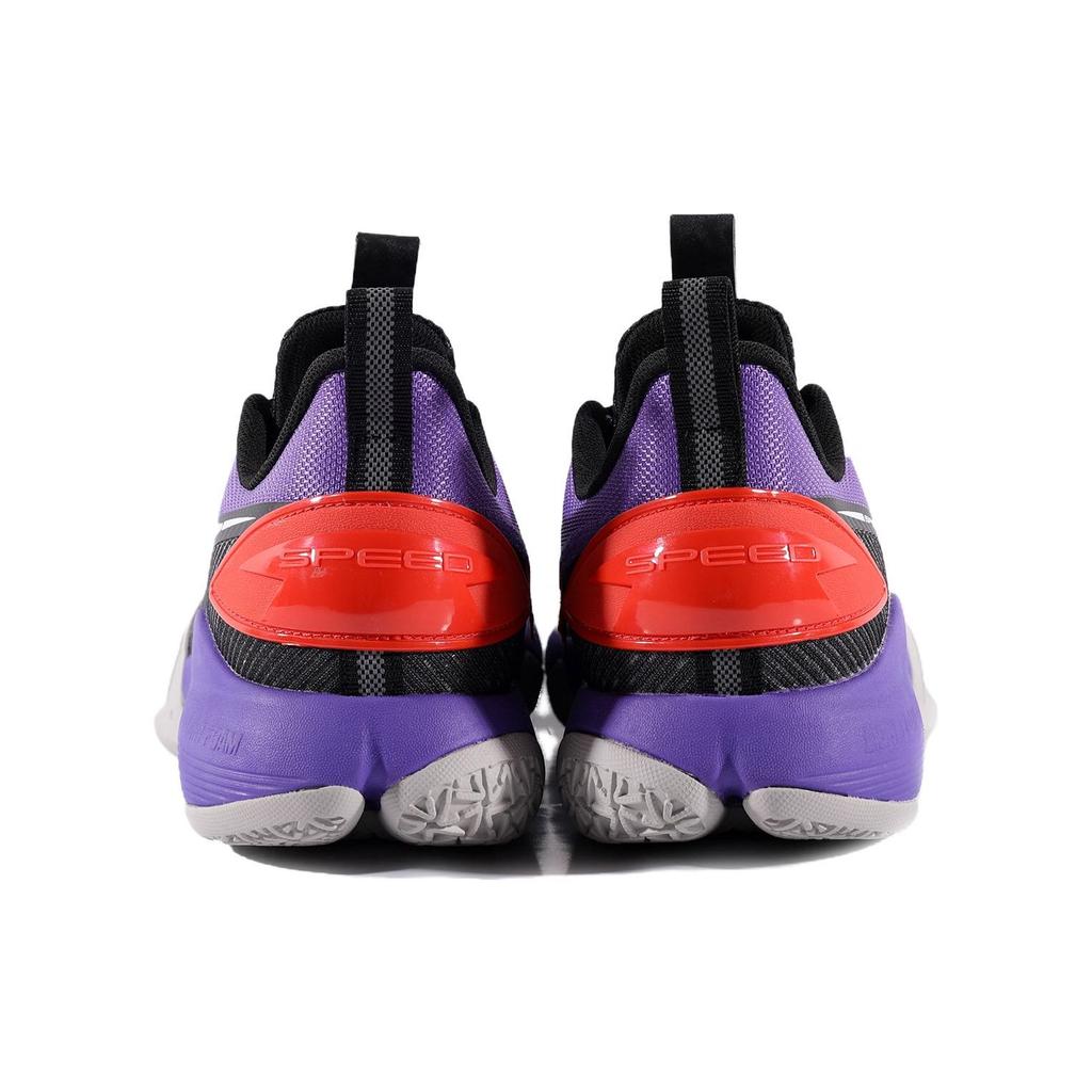 Li Ning Flash 7 Anti-Slip Shock Absorption Durable Low-Top Basketball Shoes Men Sneakers Purple Black ABPT013-7
