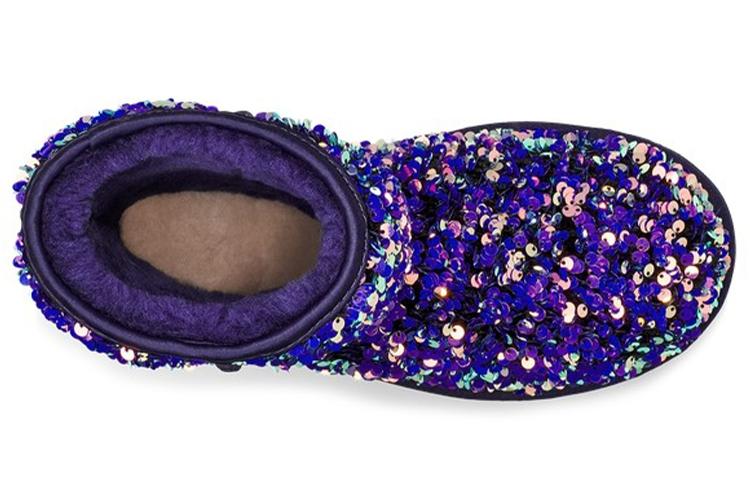 UGG Классические короткие снежные ботинки со звездными блестками Черный/Синий/Фиолетовый Женские 1112514-MDL