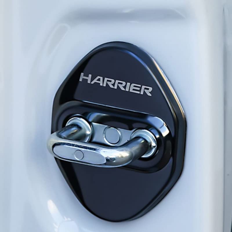 Harrier Door Striker Cover Door Lock Cover Interior Panel Toyota Harrier 80 Series 2022 Stainless 4P Haap-yr (Black) Har01-Bk