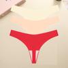 3PCS Seamless Thong Women Ice Silk T-back Intimate Solid Breathable Crotch Briefs Sexy Tanga Multiple 10 Color Lingerie