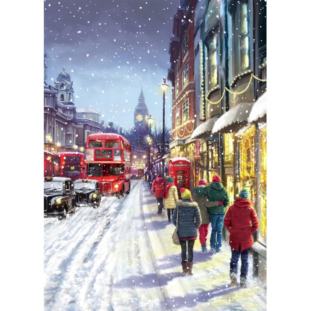 DIY Алмазная картина "Санта-Клаус" Полный круг Город Рождественский Алмаз Полный набор Вышивка 5D Вышивка крестиком Украшение дома