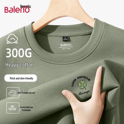 Мужская ретро-толстовка Baleno, 300 г, тяжелый вес, повседневная
